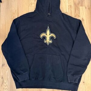 Black New Orleans Saints Hooded Sweatshirt with Gold Fleur-de-Lis XXL